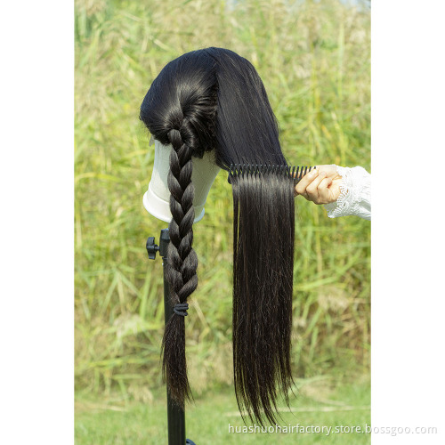 Huashuo Wholesale Cuticle Aligned Unprocessed Full Lace Human Hair Wig, Natural Black Long Full Lace Wig For Women